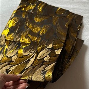 Gold and Black Patterned Stiff Fabric